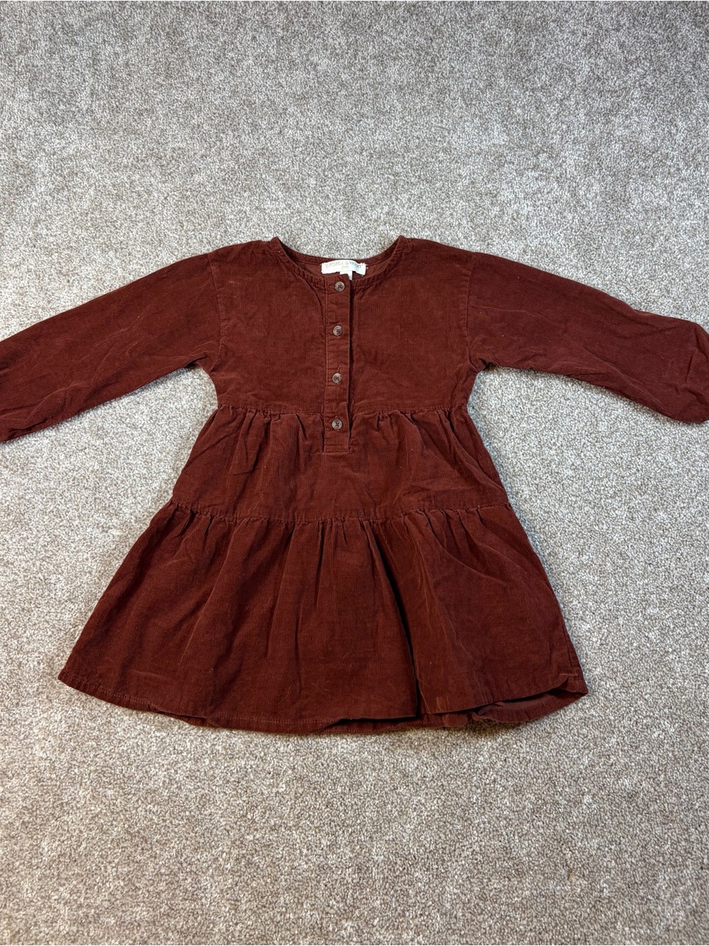 Chelsea & Violet Girls' Rust Corduroy Button-Front Dress